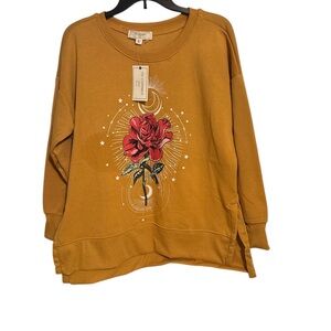 🌸  Mustard Rose Graphic Sweatshirt